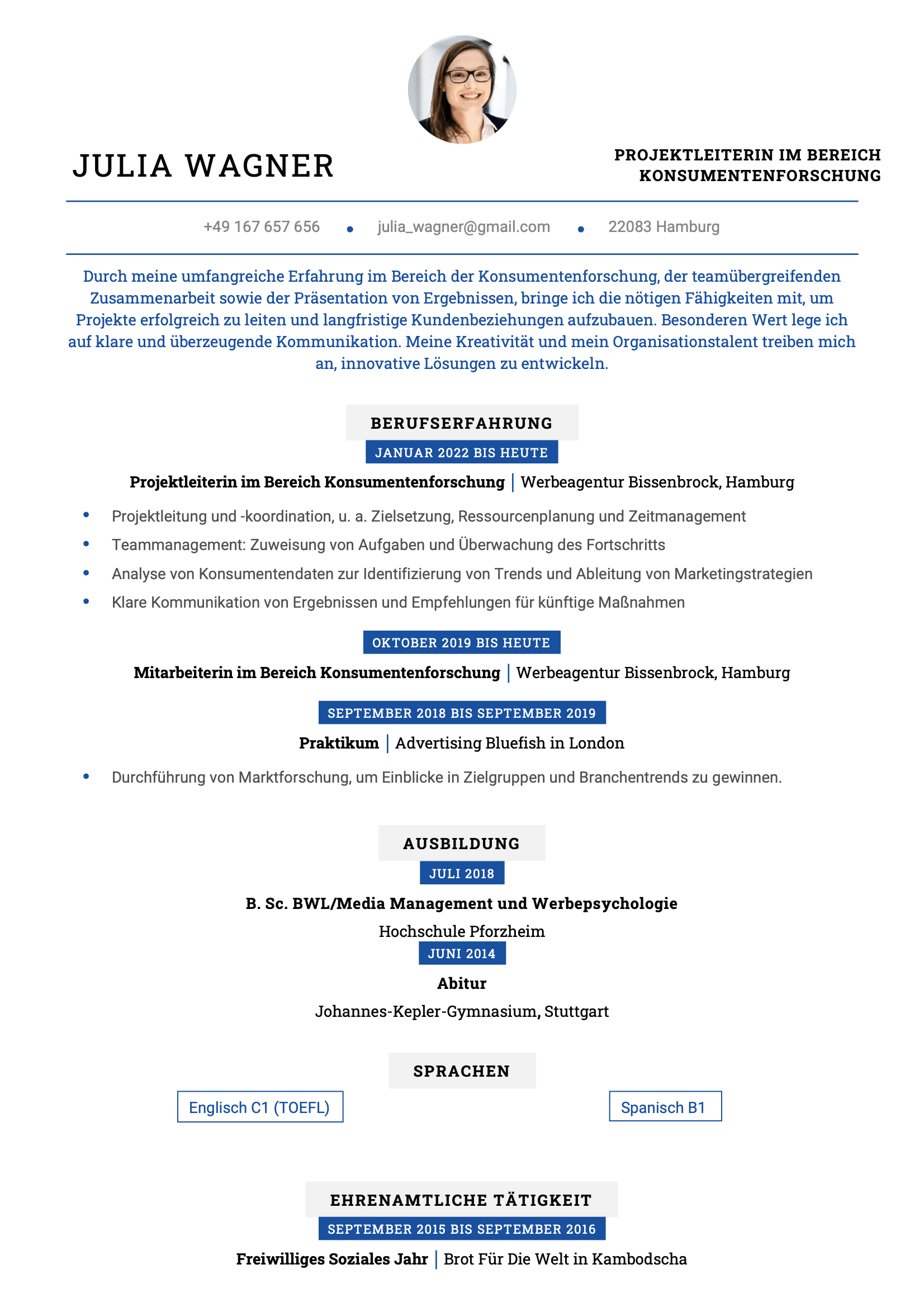Chicago CV template