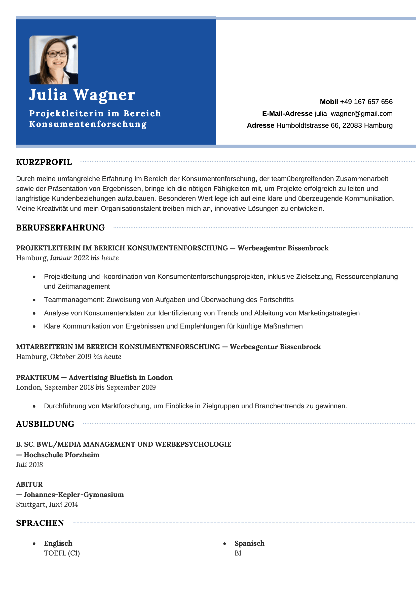 Classic CV template