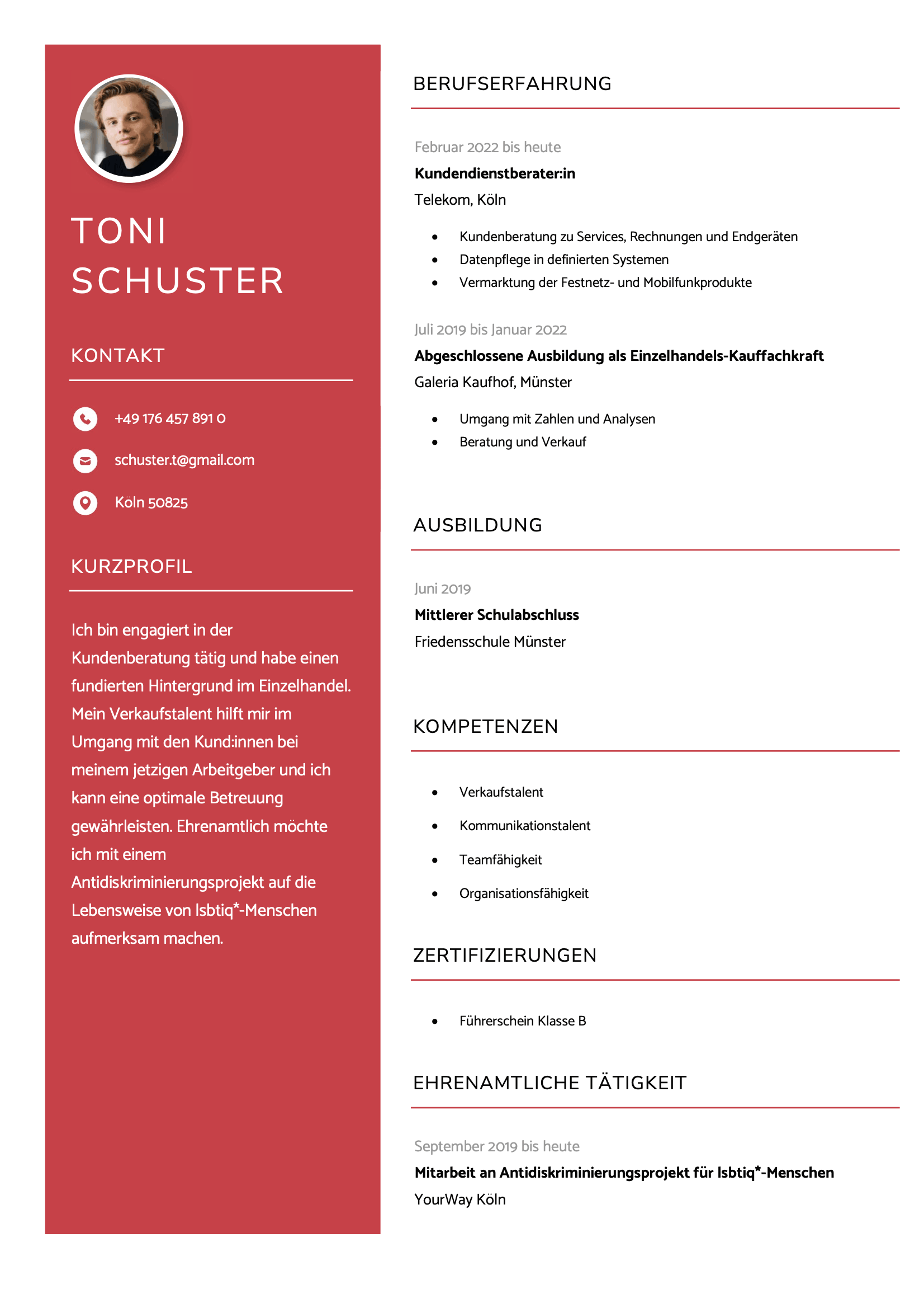 Modern CV template