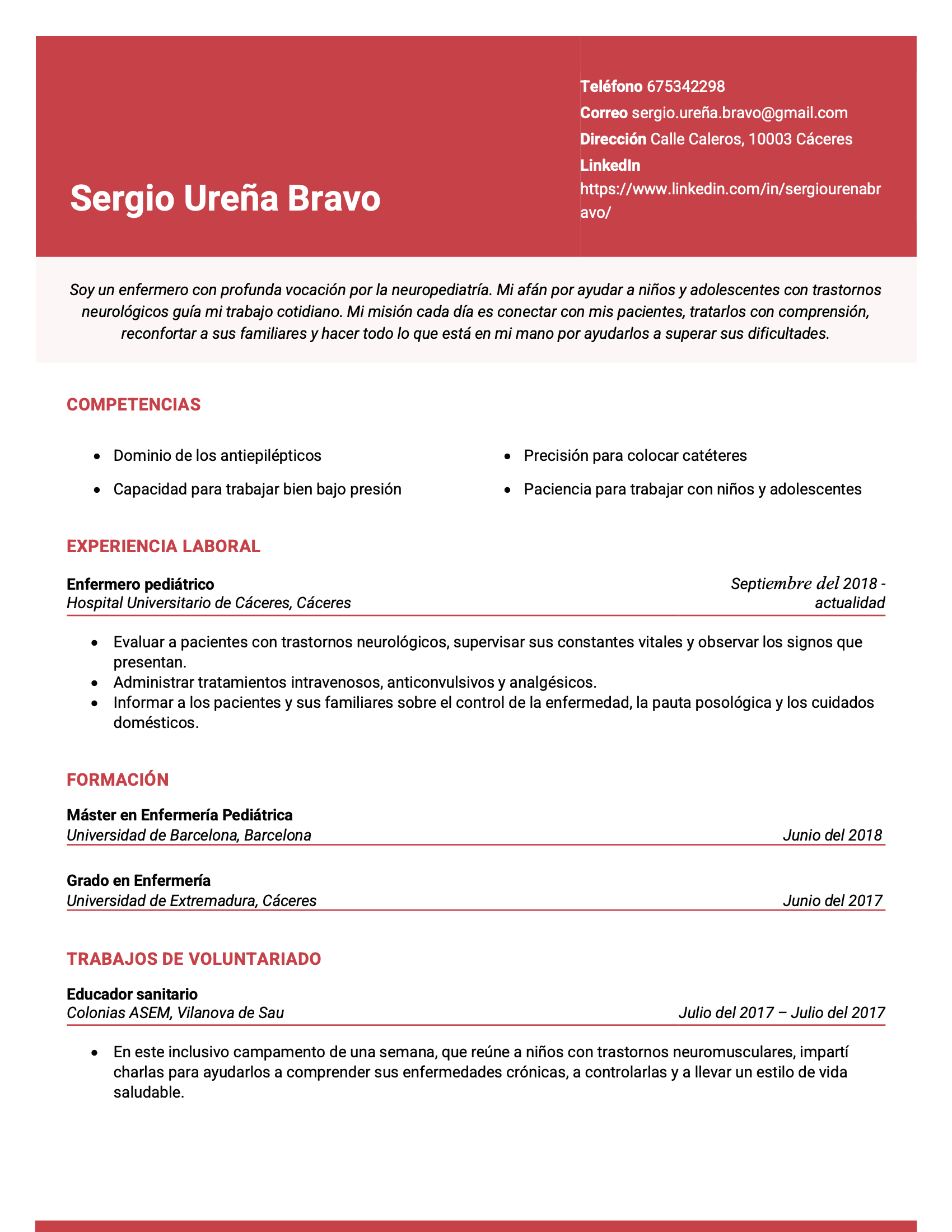Modern CV template