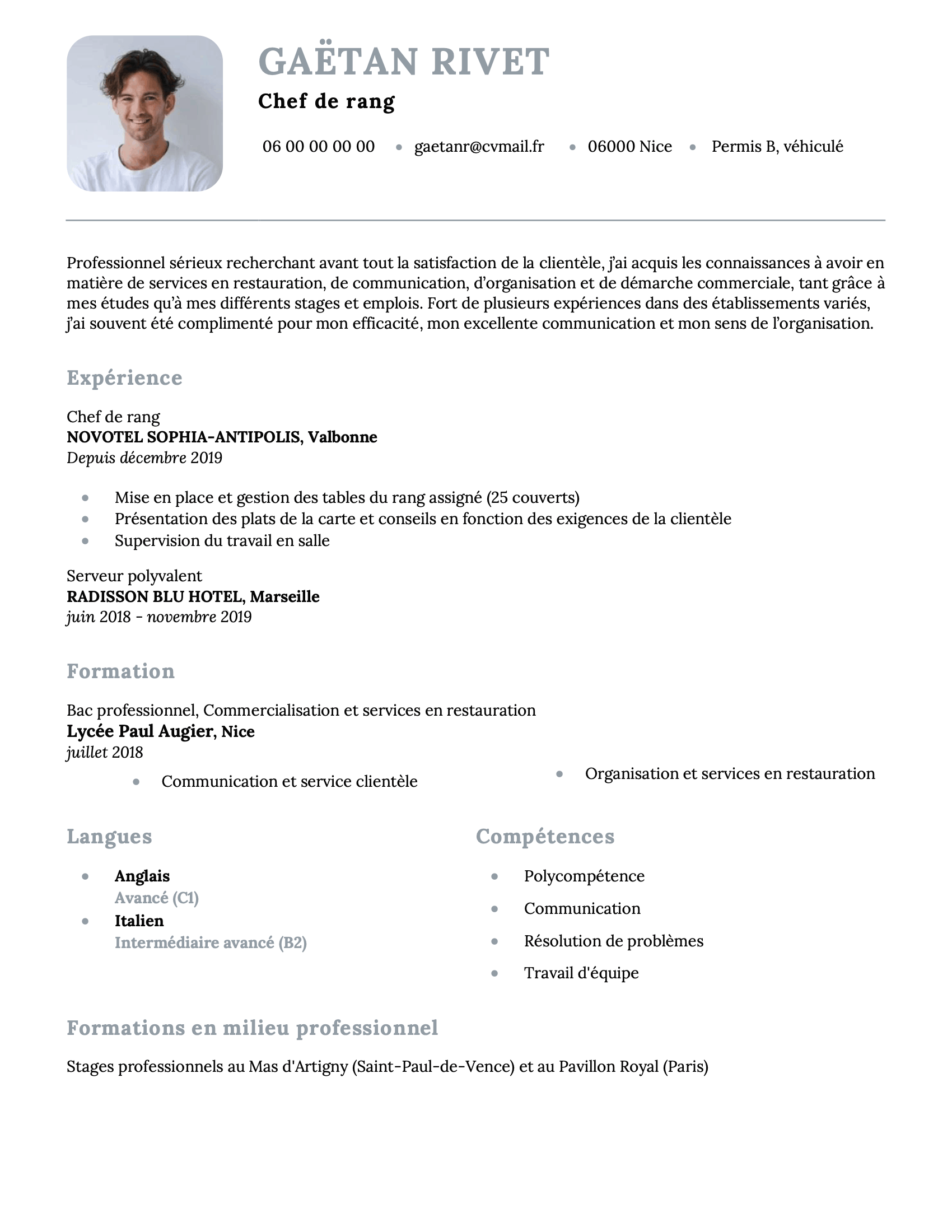 Classic CV template