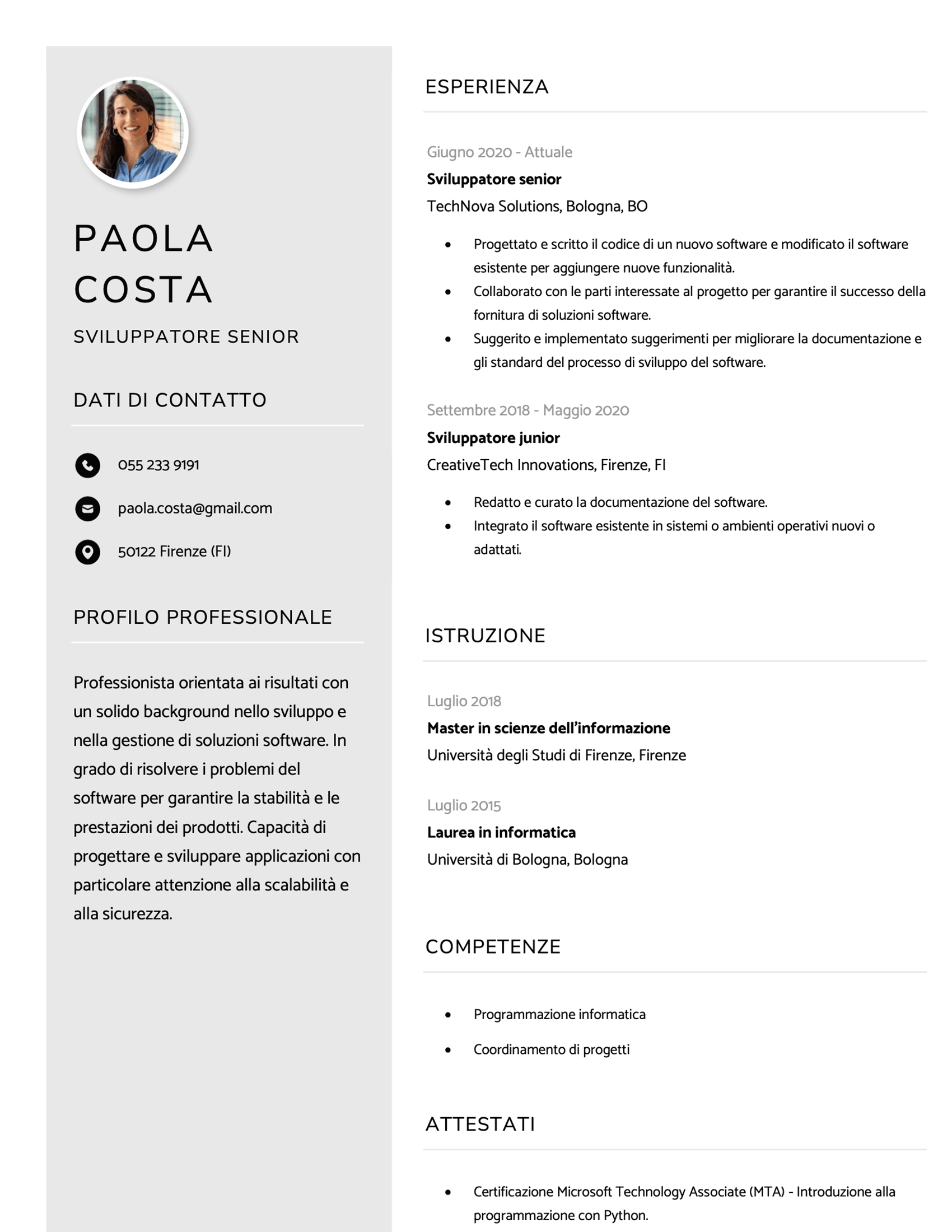 Advanced CV template