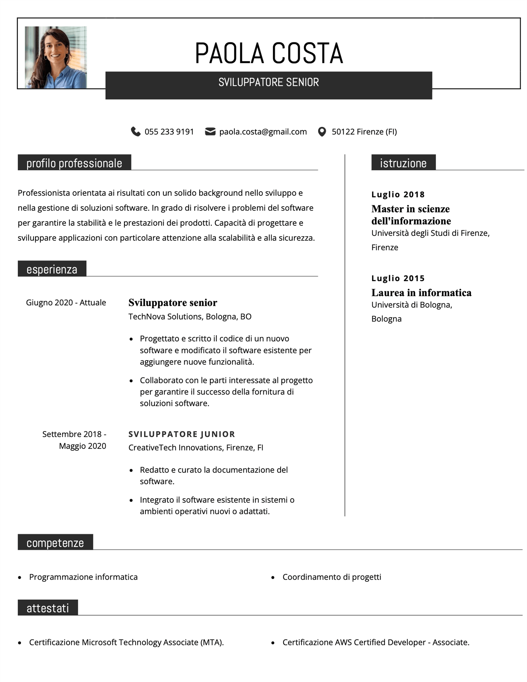 Chicago CV template